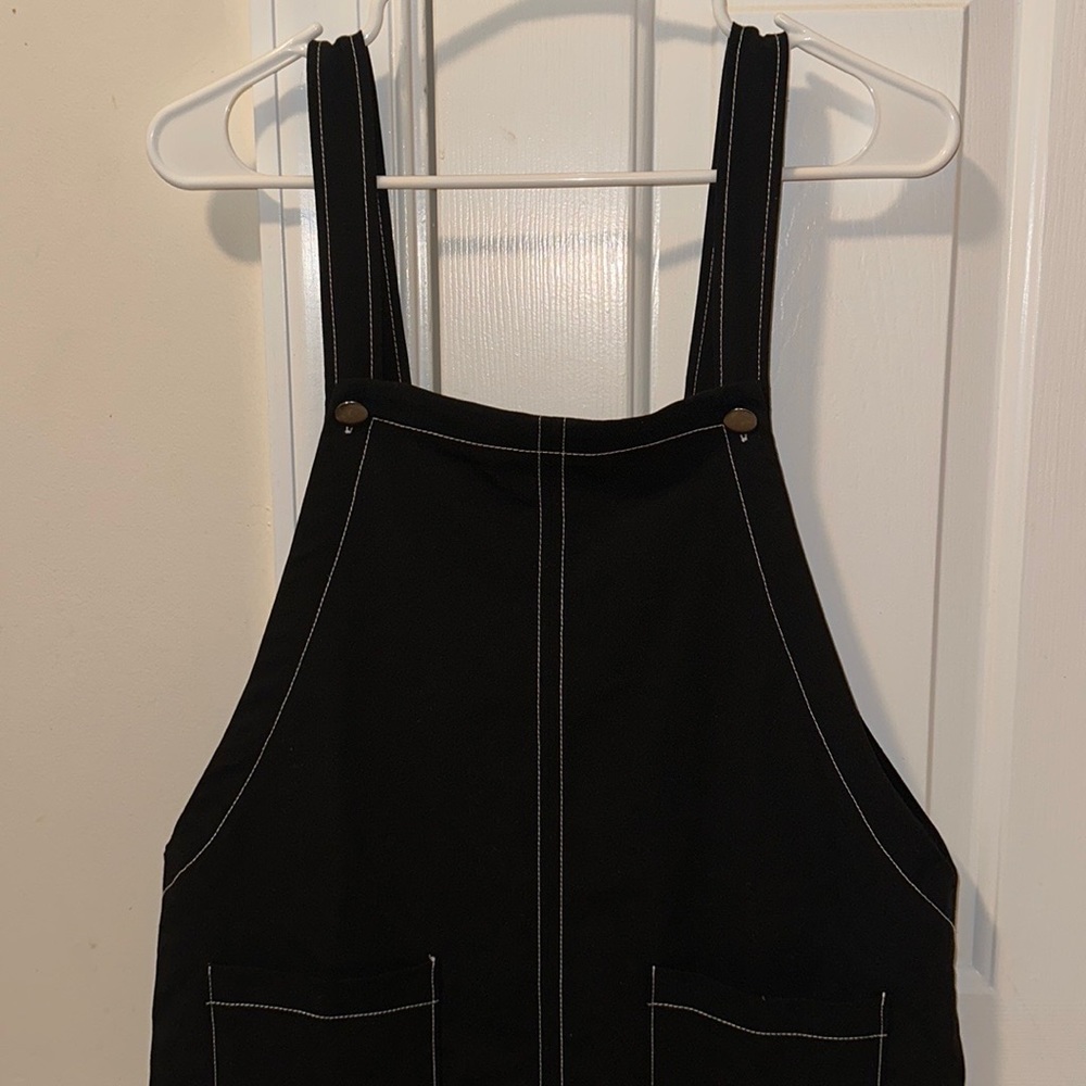 Forever 21 contrast stitch overall dress
